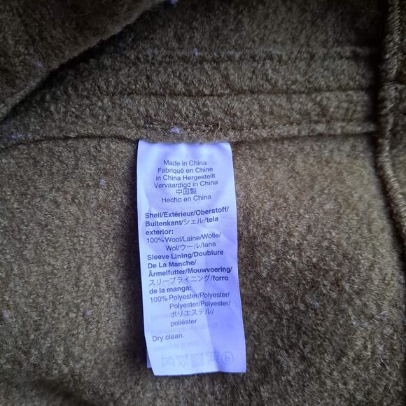 J. Crew Swingy Mock Neck Coat Italian Boiled Wool Full Zip Jacket Green Size XL - Picture 12 of 15